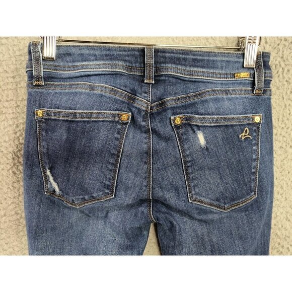 DL1961 Emma Jeans 25 Legging Heath Blue Denim Low Rise Distressed - Picture 6 of 13